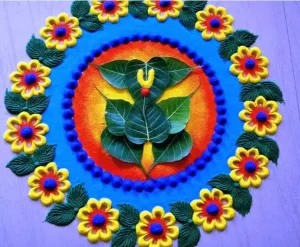 Ganesh Chaturthi Rangoli Design Three