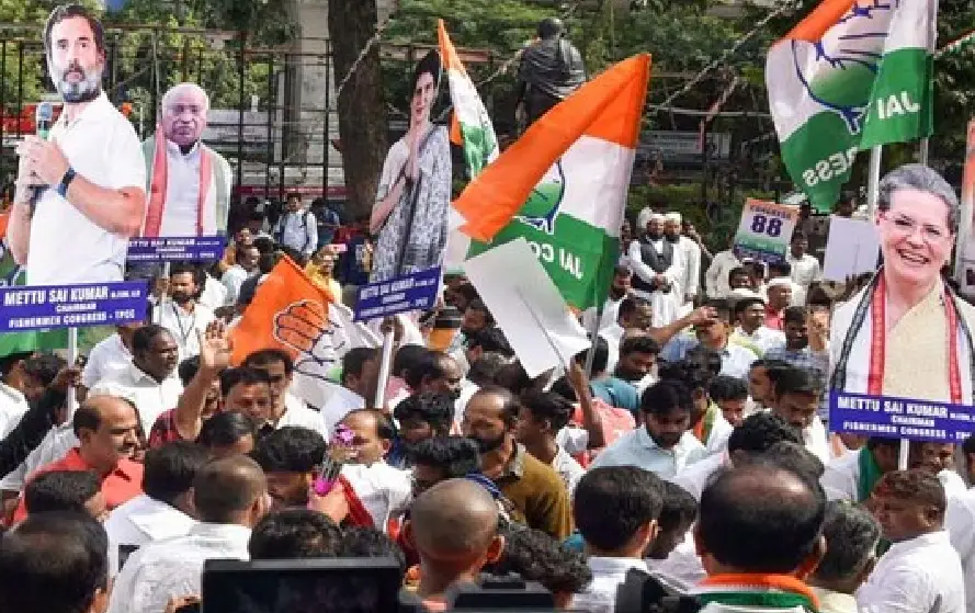 Congress's demonstration in Chhattisgarh