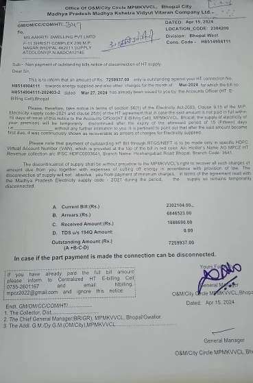 Aakriti-Ecocity-Electricity-Crises-bijli-company-notice