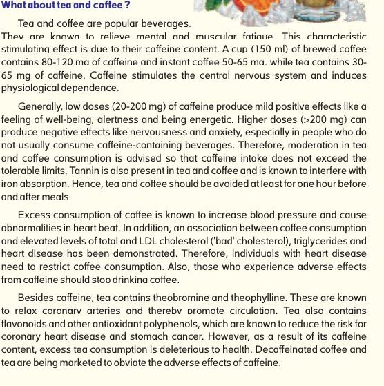 ICMR Guidelines on Tea and Coffee