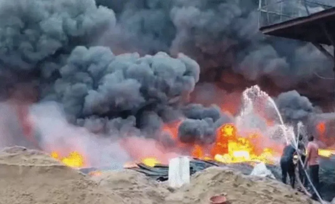 pipe factory burnt