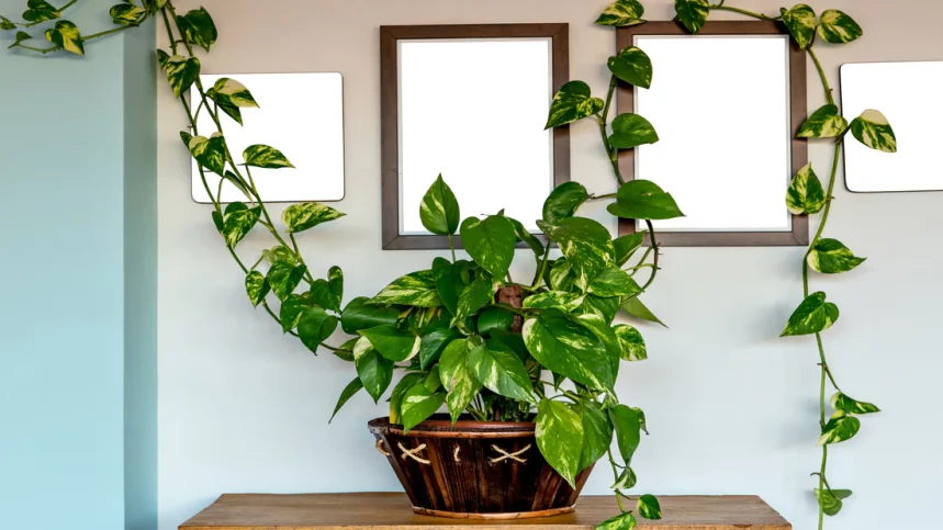 money plant in drying room